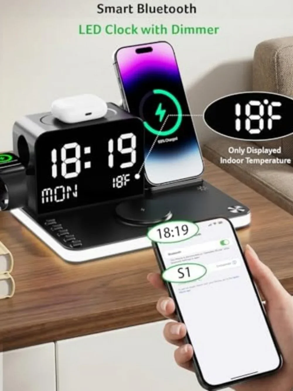 7-in-1 Wireless Charging Station for iPhone, Apple Watch, AirPods & More - Fast